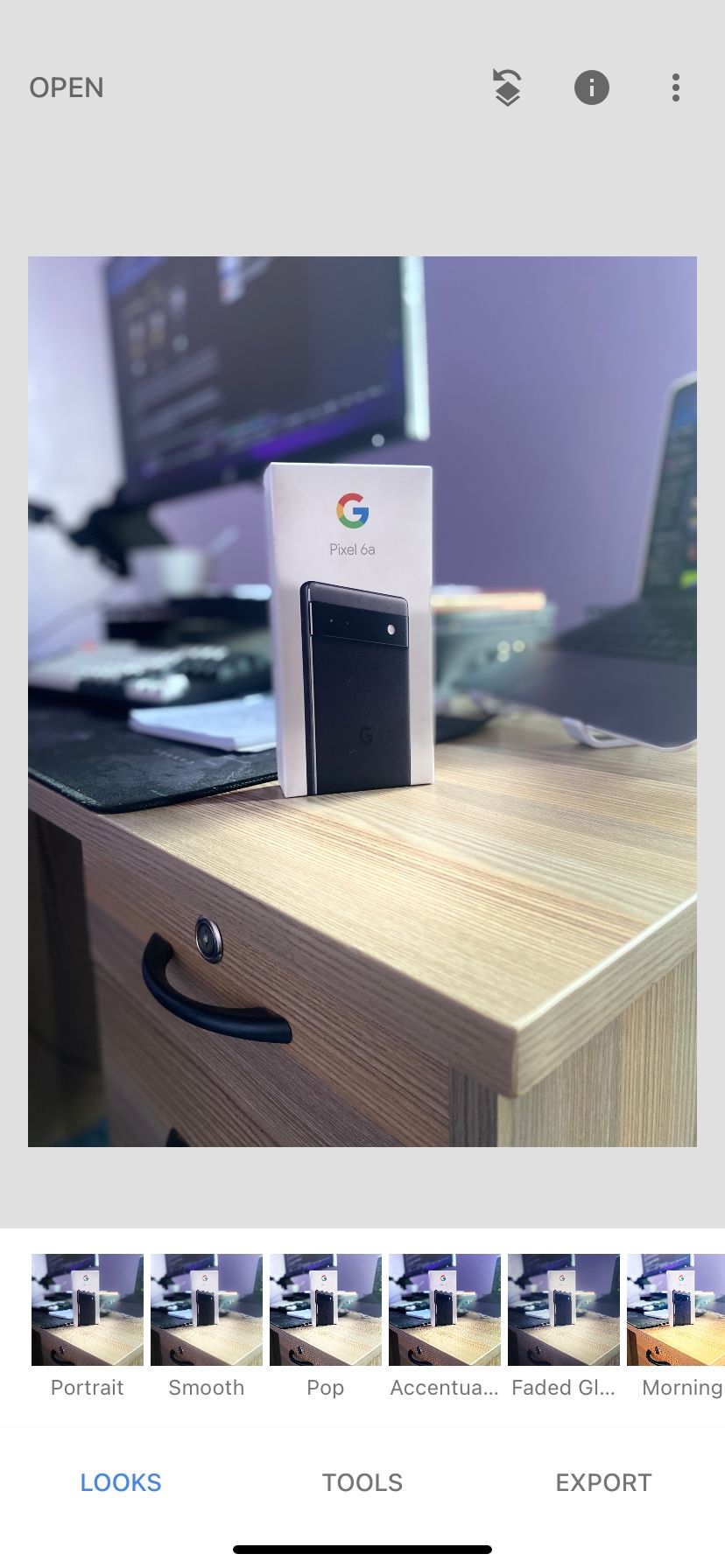 просмотр изображения в Snapseed