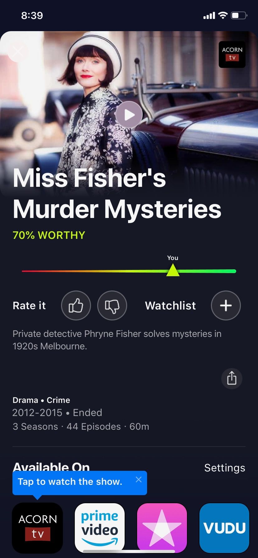 Watchworthy — результат поиска