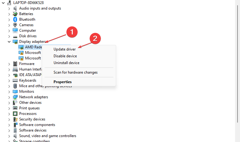 Обновление драйвера в диспетчере устройств