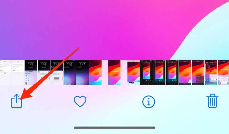 Кнопка Поделиться и выбор Использовать как обои в iOS
