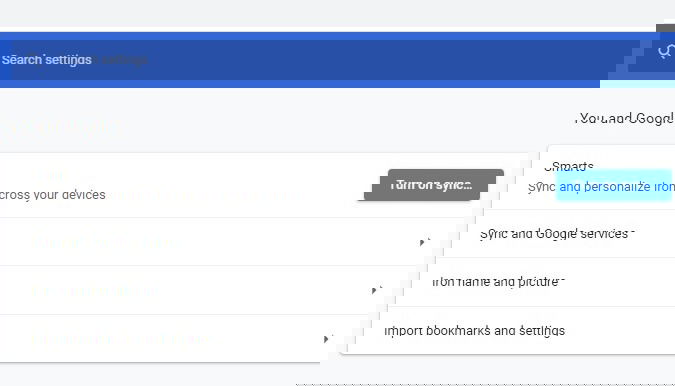 Chrome Bookmarks Srware Iron Sync