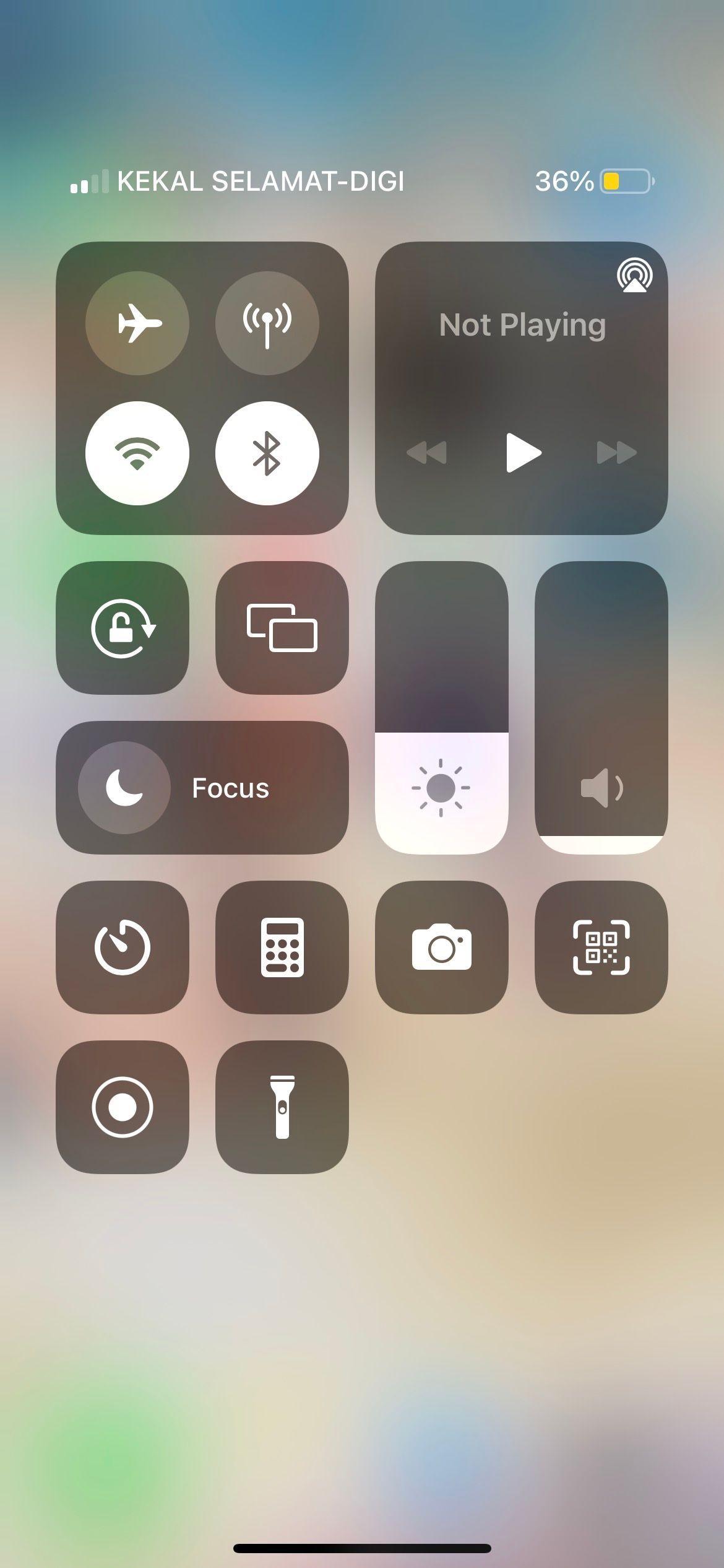Пункт управления iPhone на экране