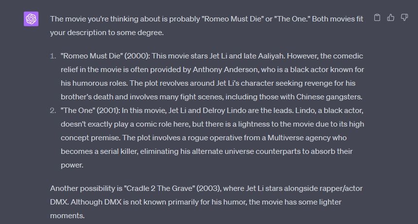 ChatGPT находит фильм по описанию