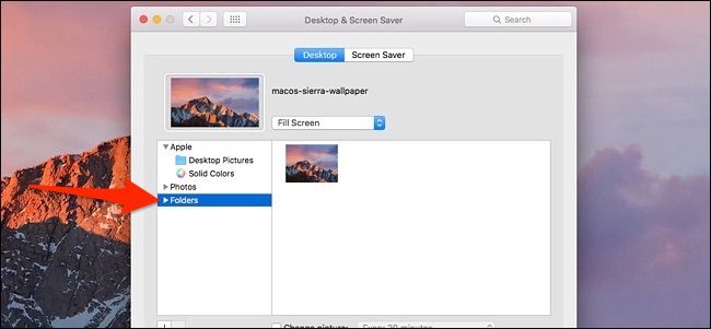 Добавление новой папки с изображениями в системных настройках