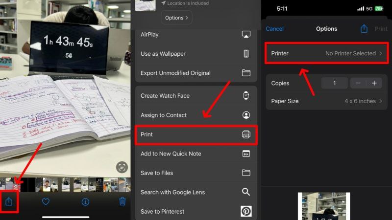 Печать скриншота с iPhone через AirPrint