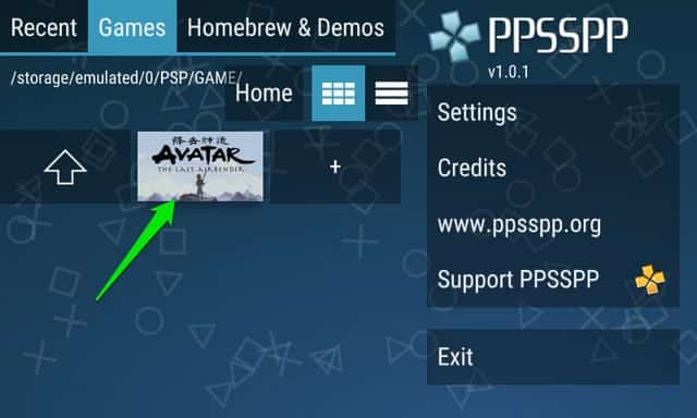 Esempio di overlay dei controlli touch di PPSSPP con pulsanti virtuali e indicatori