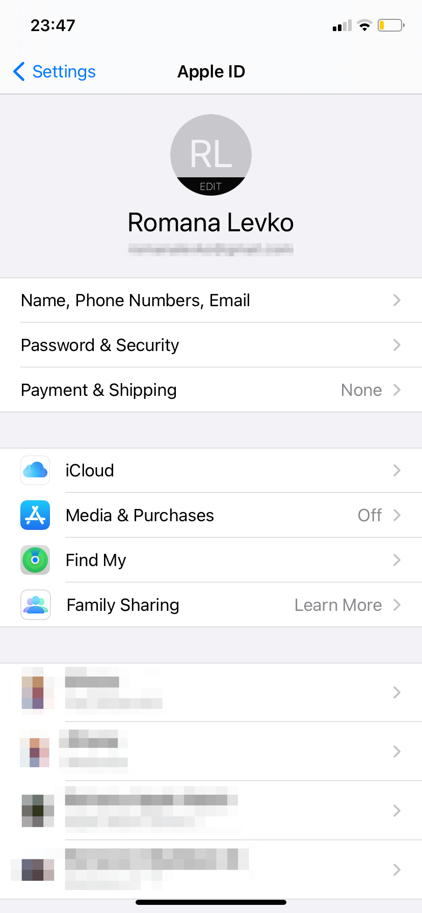Продолжение настройки Apple ID на iPhone с опциями синхронизации
