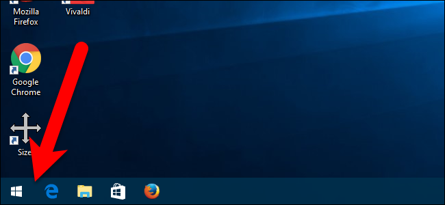 Изображение: панель задач без Cortana и без кнопки «Просмотр задач»