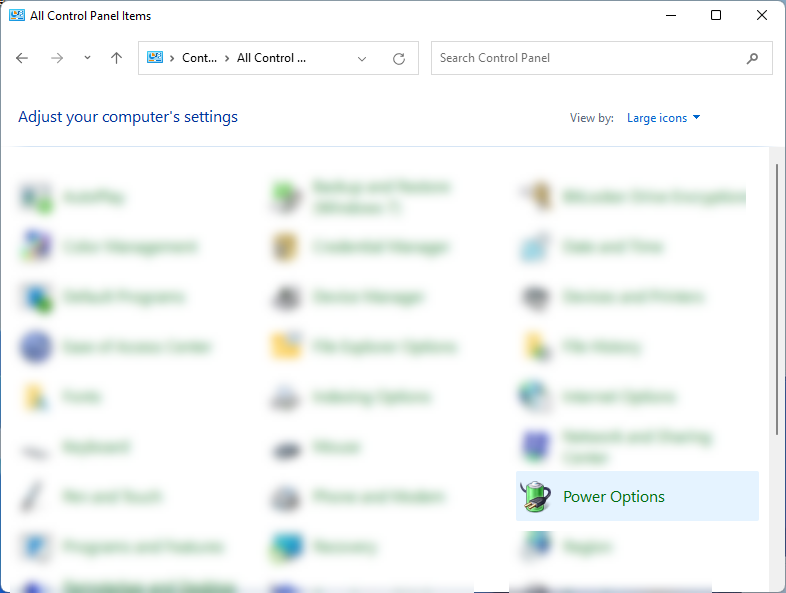 Опции электропитания