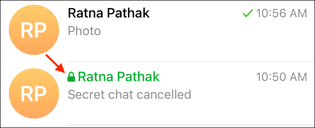 Замок показывает секретный чат в Telegram