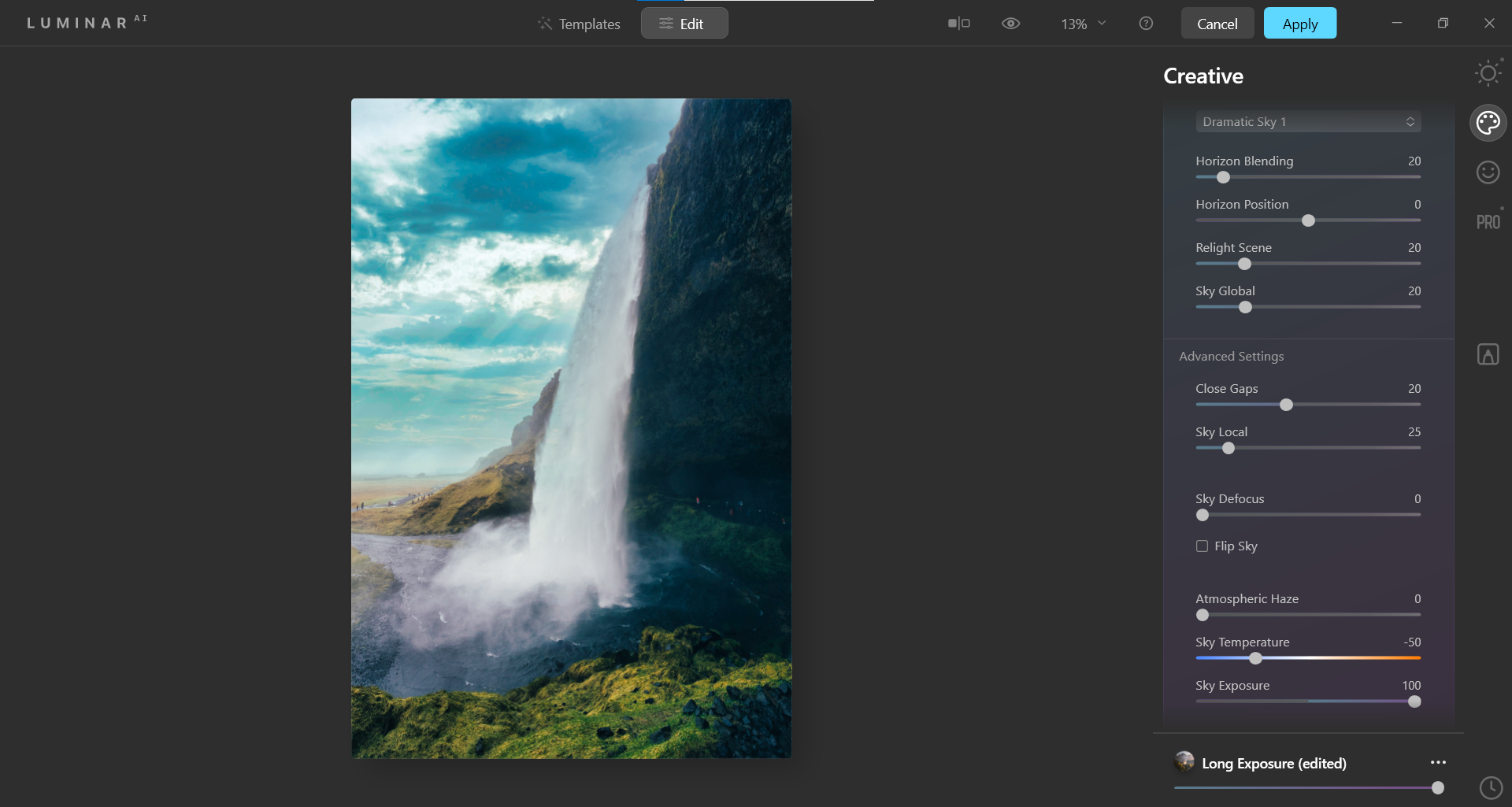 расширенные настройки Sky AI