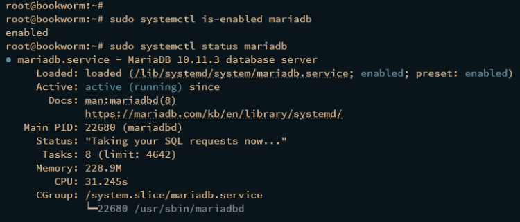 Проверка MariaDB