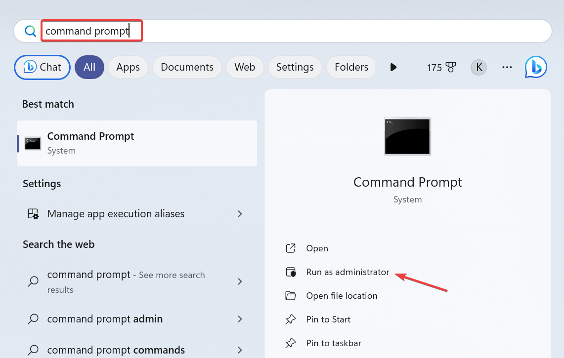 Окно командной строки с запуском от администратора