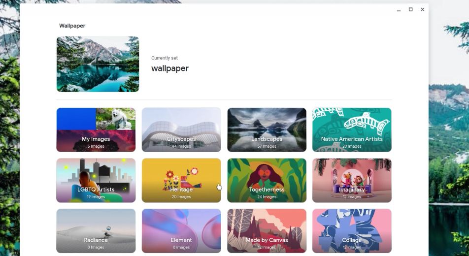 приложение обоев ChromeOS