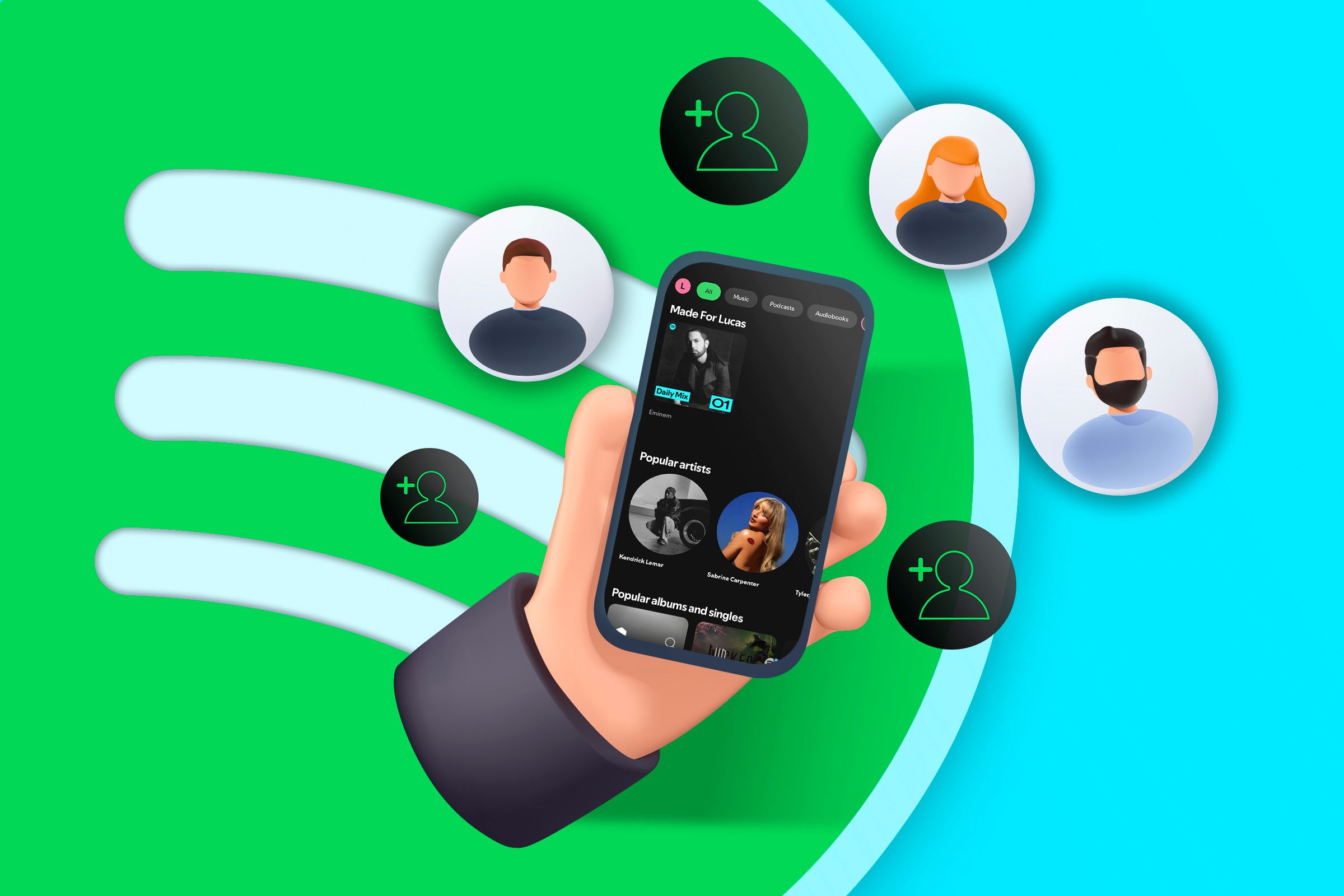 Как найти друзей в Spotify и подписаться на них