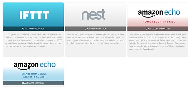 Список интеграций: IFTTT, Nest, два навыка Alexa