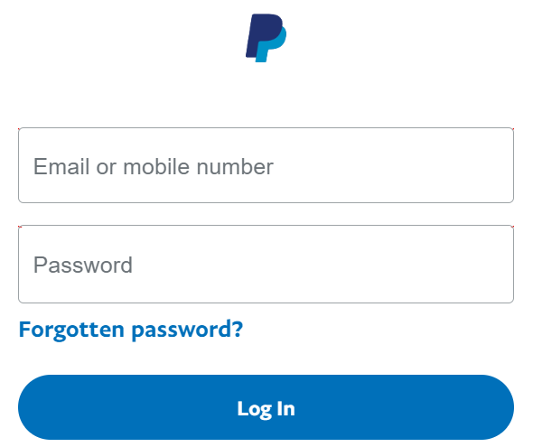 Вход в аккаунт PayPal на сайте