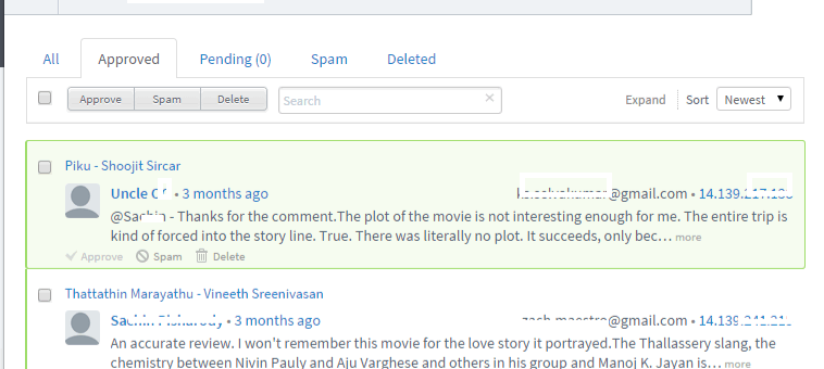 Панель Disqus с импортированными комментариями и вкладками модерации