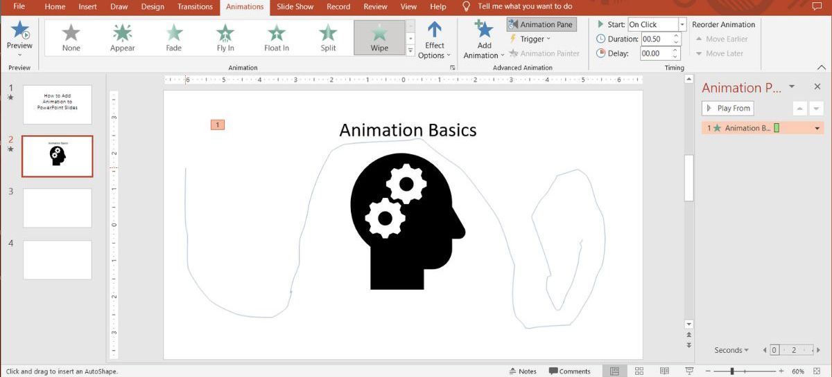 Пользовательская траектория в PowerPoint