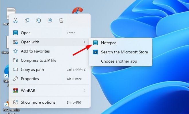Файл LayoutModifications.xml открыт в Блокноте
