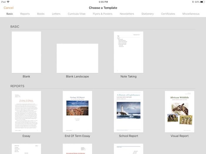Три точки меню в Pages на iPad, кнопка Ещё