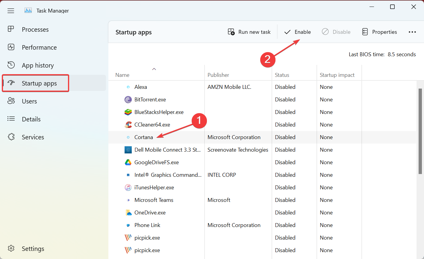 Виджеты в Диспетчере задач