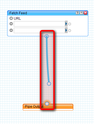 Связь модулей в Yahoo Pipes — круги для соединения