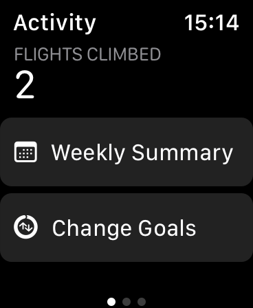 Экран смены целей на Apple Watch