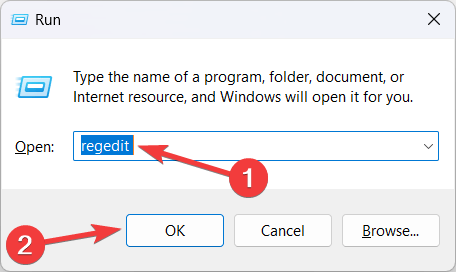Выполните команду regedit