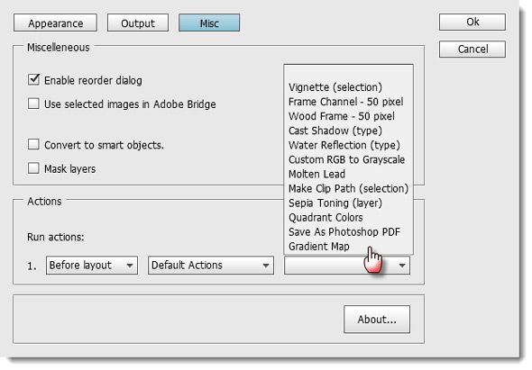 Применение Actions для финальной обработки