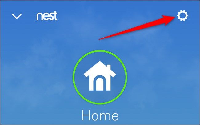 Выбор раздела аккаунт в приложении Nest