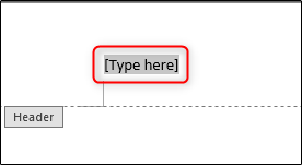 Выделение образца текста в колонтитуле