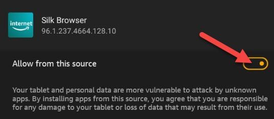 Включите разрешение 'Разрешить из этого источника'