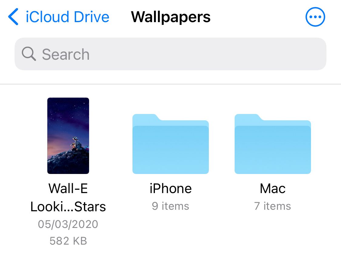 Files app showing iCloud Drive files and folders on iPhone