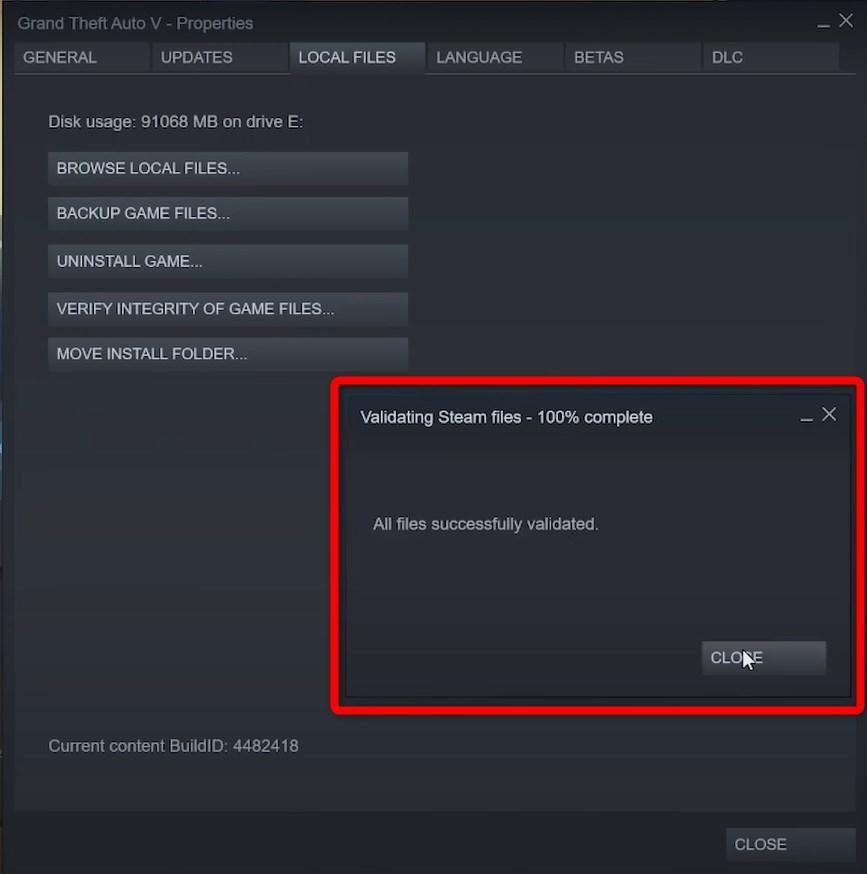 Steam проверяет файлы игры и восстанавливает их