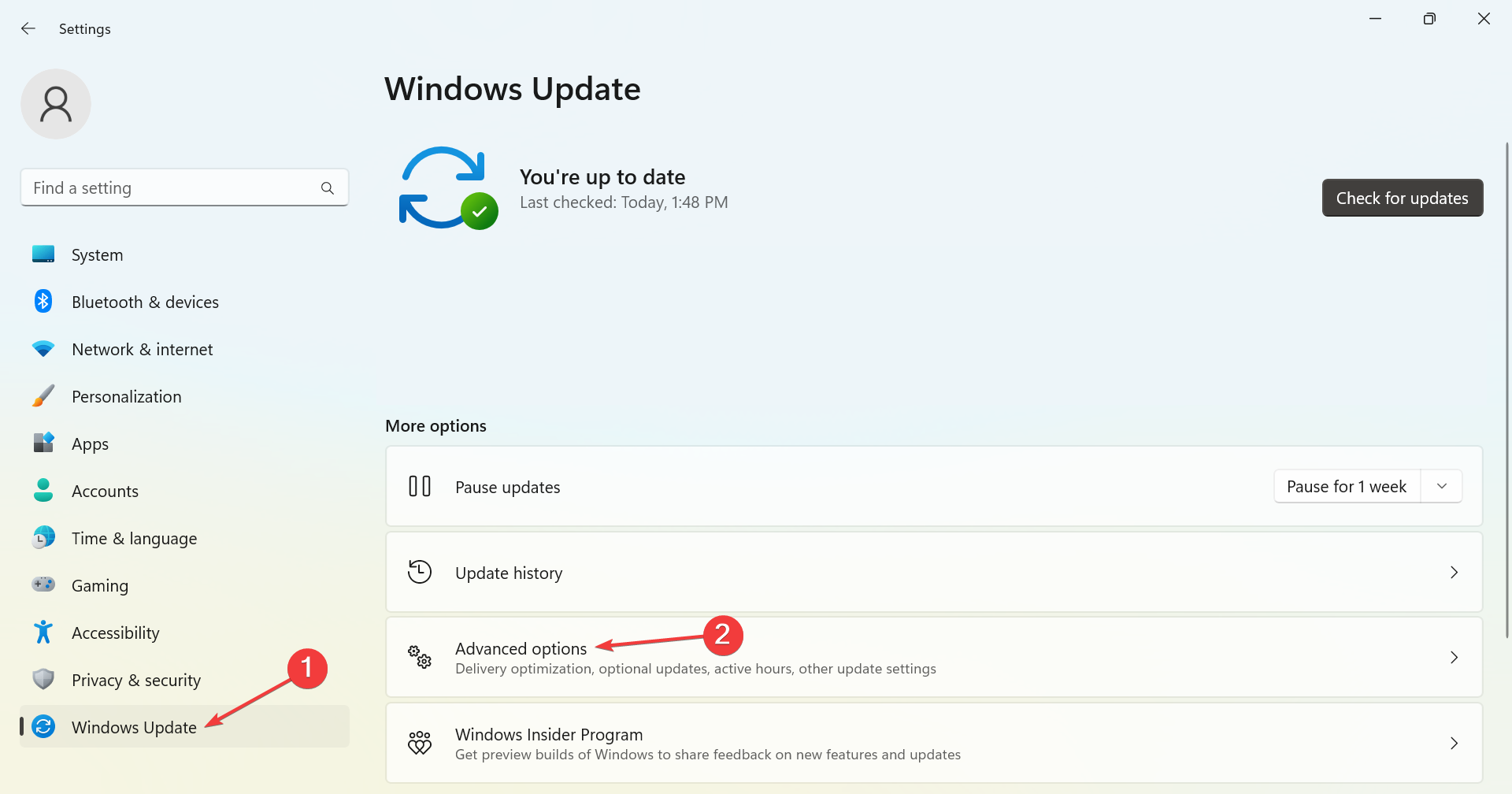 Параметры Windows — Дополнительные параметры обновления