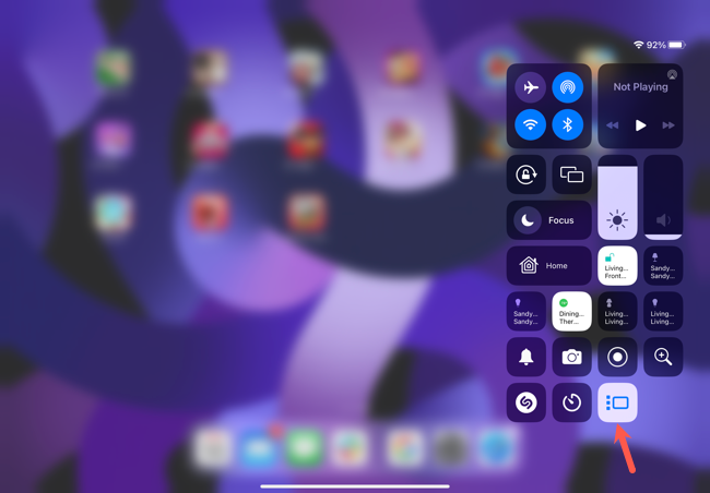 Stage Manager turned on in Control Center
