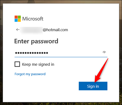 Форма ввода текущего пароля Outlook