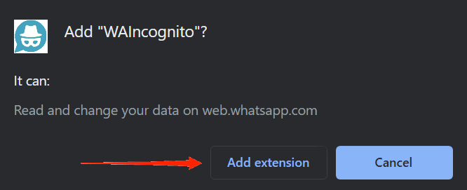 Иконка WAIncognito в WhatsApp Web