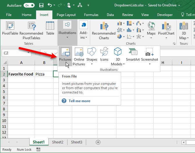 create dropdown list in excel