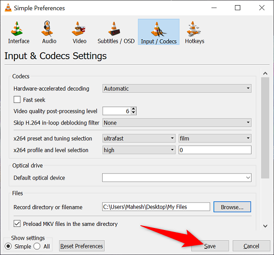 Нажмите Save внизу окна.