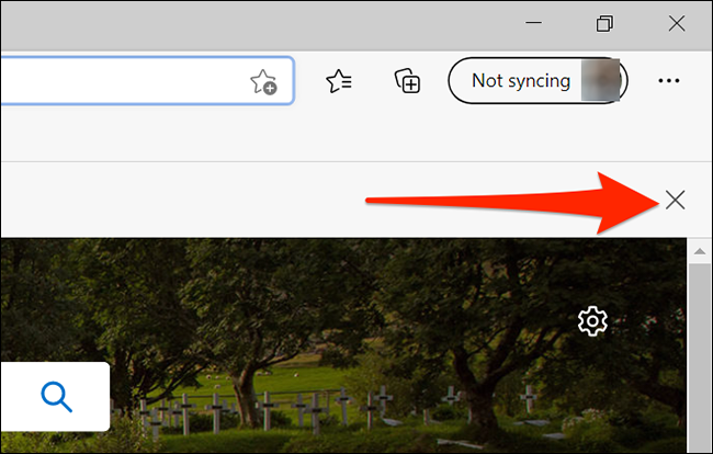 Баннер Microsoft Edge с кнопкой закрытия уведомления о браузере по умолчанию