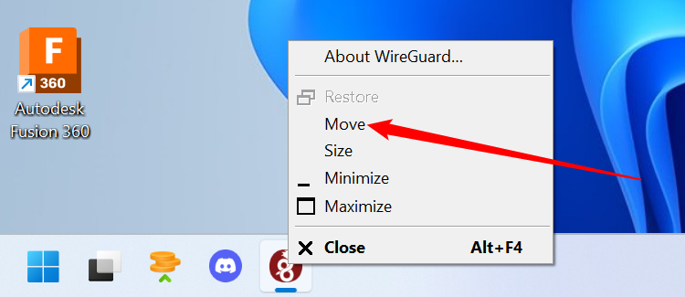 Shift + Right-click the application, then click 