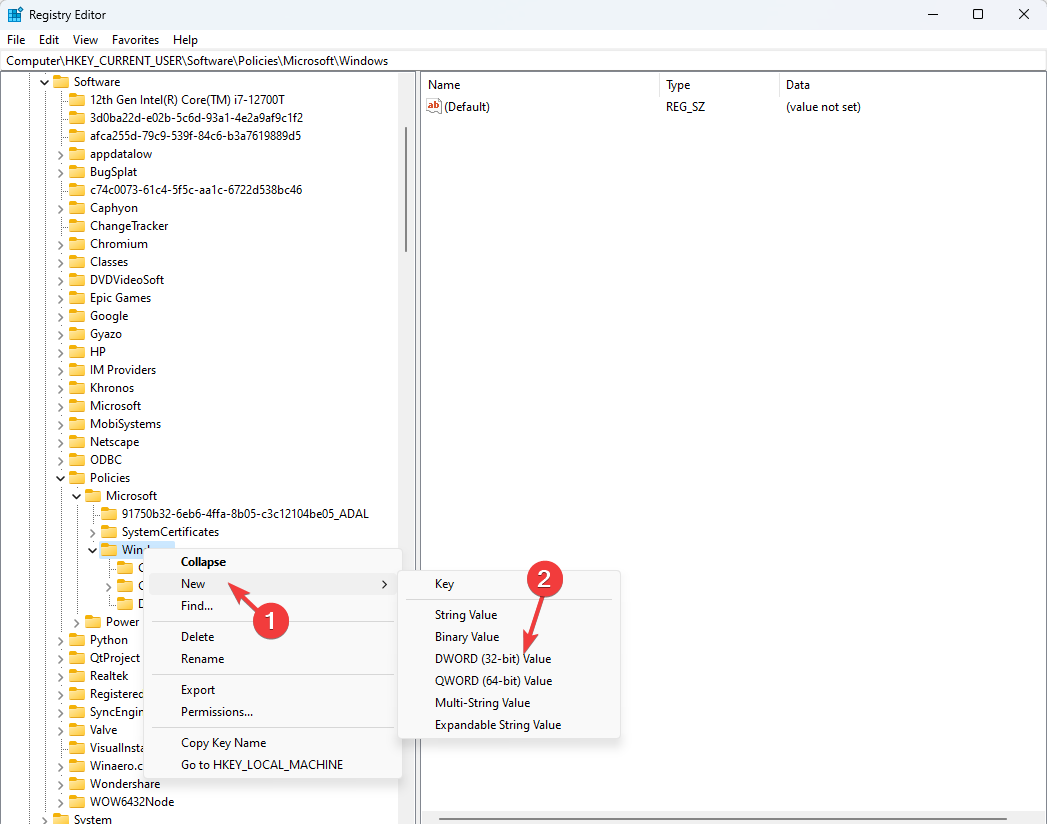 New - key - Turn off Windows Copilot