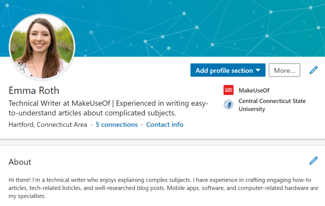 Переход к просмотру профиля LinkedIn