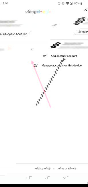 Опция добавления аккаунта в Gmail