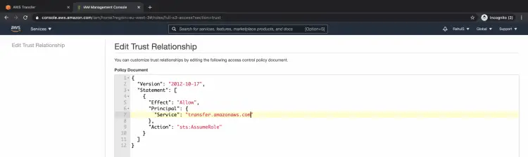 Редактирование trust relationship для роли