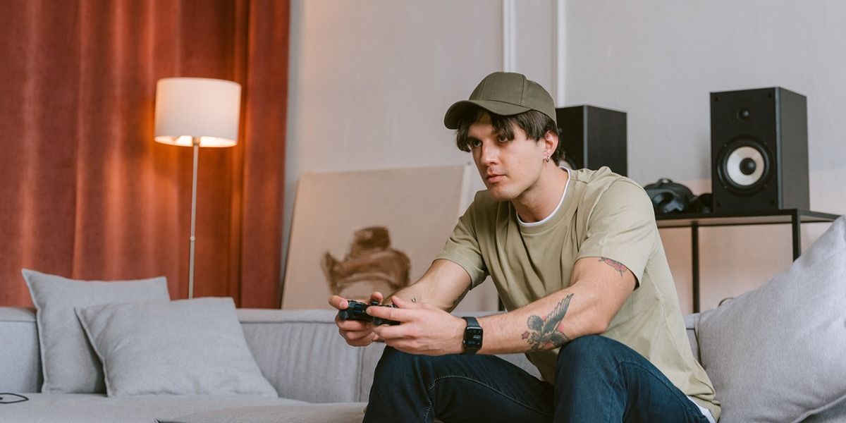 man holding controller