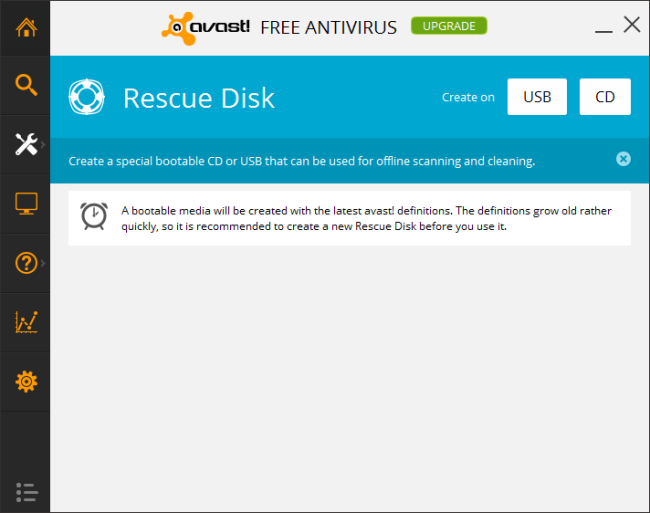 Загрузочный диск avast Rescue Disk — запуск сканирования вне Windows