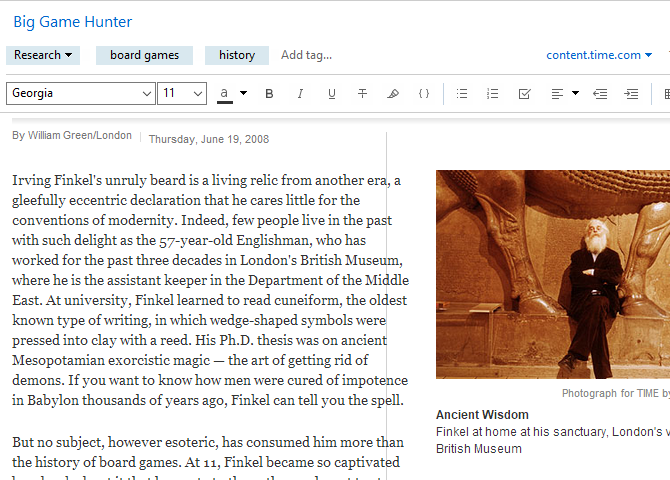 Пример заметки с текстом и изображением на рабочем столе